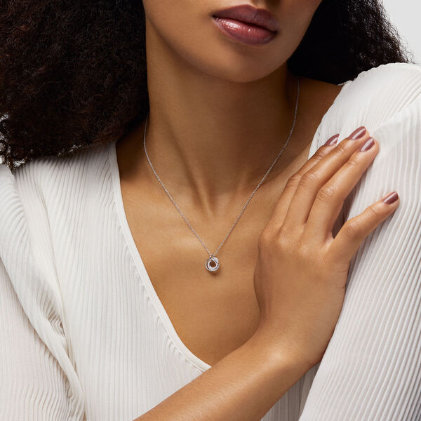 Small Diamond Circle Pendant Necklace